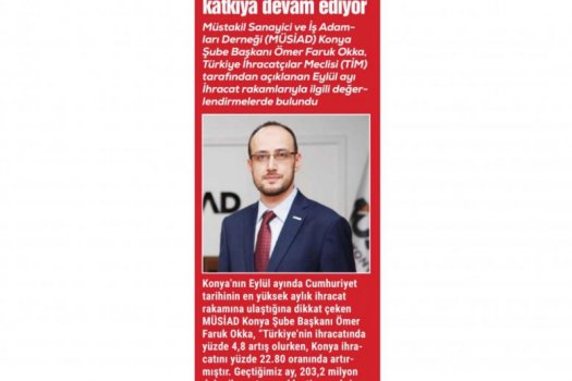 Başkan Okka: Eylül ayı İhracat rakamlarını değerlendirdi