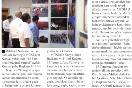 MÜSİAD Konya’da 15 Temmuz Fotoğraf Sergisi Açıldı