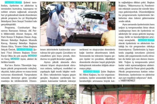 MÜSİAD Konya Üyeleri Geleneksel Piknik Programında Bir Araya Geldi