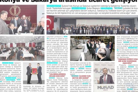 MÜSİAD Konya ve Sakaryalı iş adamları iş geliştirme toplantısı düzenledi