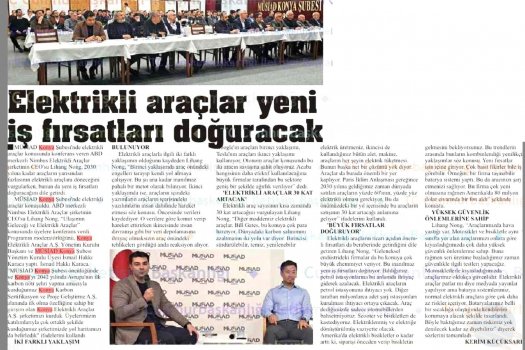 ELEKTRİKLİ ARAÇLAR YENİ İŞ FIRSATLARI DOĞURACAK