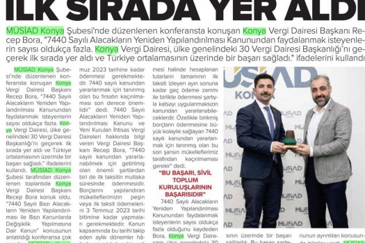 KONYA, TÜRKİYE ORTALAMASININ ÜZERİNDE BİR BAŞARI SAĞLADI