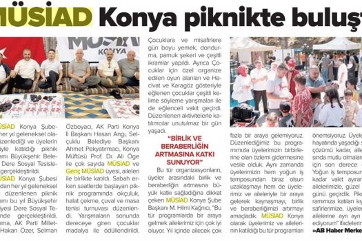 MÜSİAD Konya Ailesi Piknikte Buluştu